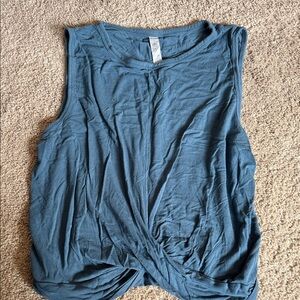 ALO Yoga Twisted Front Tank Top — Slate Blue